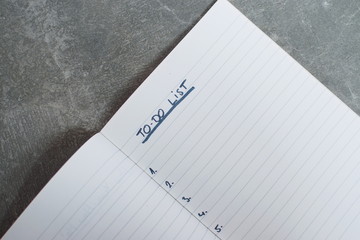 closeup of a notebook with a to do list