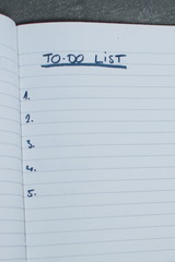 closeup of a notebook with a to do list