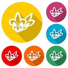 Fleur de lis icon with long shadow