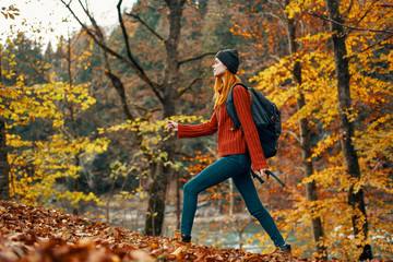 young woman in autumn park