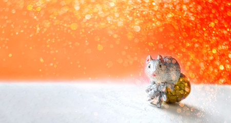 Lava festive banner, concept of Happy Chinese New Year of metal rat