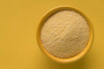 Yellow Corn Meal in a Bowl