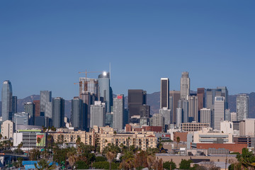 Fototapeta na wymiar View of City of Los Angeles downtown in California