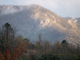 Fototapeta na wymiar morning mist in the mountains