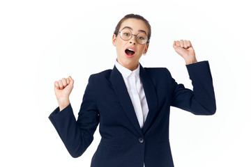 happy businessman with blank business card