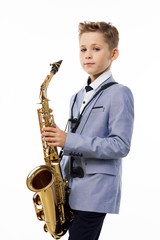 Fototapeta premium man playing the saxophone