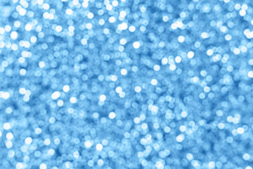 Festive blurred blue background. Beautiful sparkling backdrop, texture. Bokeh. Copy space. Space for text. Template. Color of the year 2020. Trendy shades.