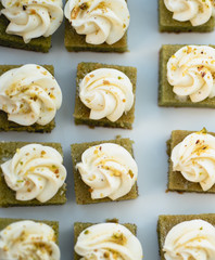 Little Pistachio square muffins, top view