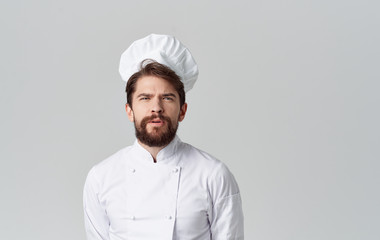 portrait of a chef isolated on white