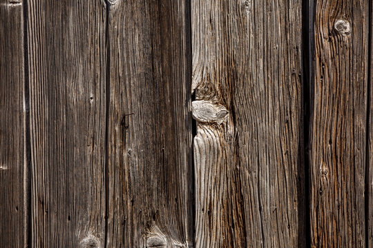 Fragment of old wooden door in villages 