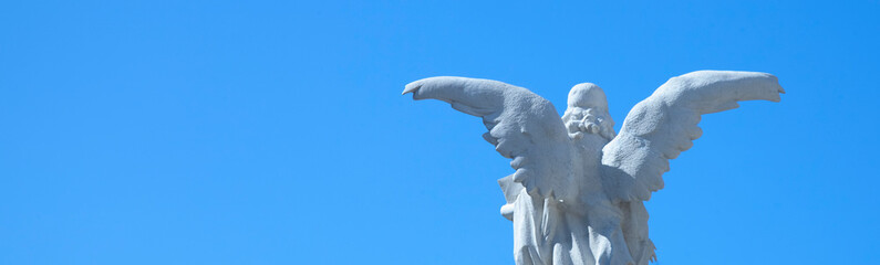 Guardian angel ancient statue as a symbol of strength, truth and faith.