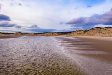 The landscape of the Sheskinmore Nature Reserve between Ardara and Portnoo in Donegal - Ireland