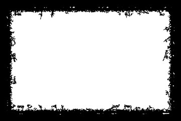 Grunge frame. Black template on a white background with a place under the text