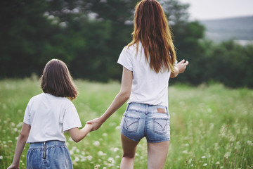 mother and daughter in the park