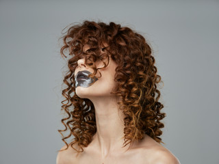 beautiful woman bare shoulders clean skin