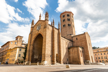 Basilica of Sant' Antonino in Piacenza city, Emilia-Romagna region, Italy - obrazy, fototapety, plakaty
