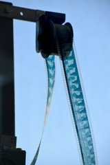 Cinema, reel of motion picture film, filmstrip. Detail.