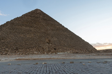 No one near the Great Pyramid of Giza (also known as the Pyramid of Khufu or Cheops)