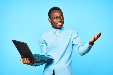 young man with laptop