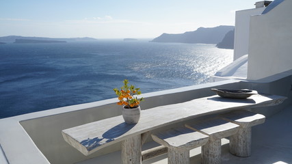 Santorini, Greece by the ocean