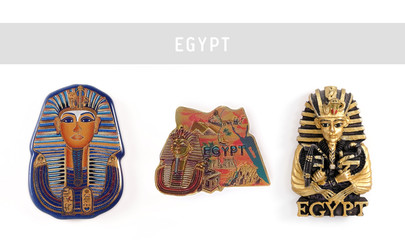 Souvenir (magnet) from Egypt isolated on white background