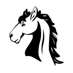 Vector silhouette of Horses Head.