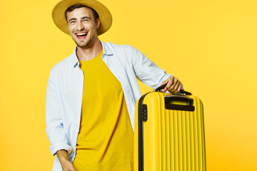 young man with suitcase