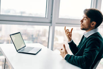 businessman working on laptop in office