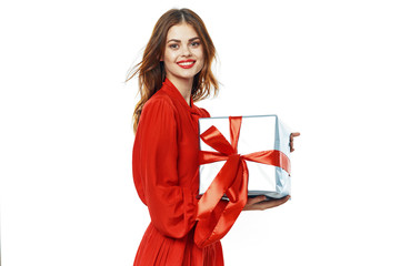 young woman with gift