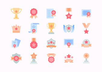 Vector award and championship flat pictogram icons for your designs.