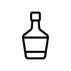 A bottle of wine icon vector. A thin line sign. Isolated contour symbol illustration