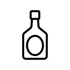 A bottle of liquor icon vector. A thin line sign. Isolated contour symbol illustration