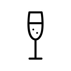 glass of alcoholic horse vector. A thin line sign. Isolated contour symbol illustration
