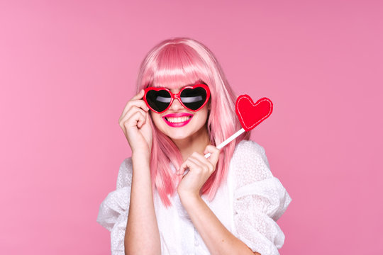 Girl In Pink Glasses