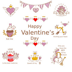 Happy Valentine’s Day Graphic resources  Pink and gold