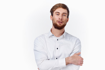 portrait of young man isolated on white background