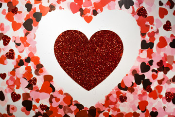Red Shiny Heart Background Love Valentine,s Day