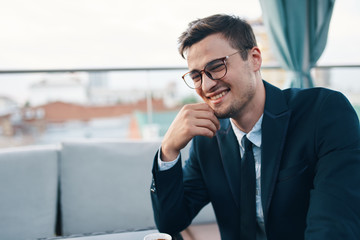 businessman talking on cell phone