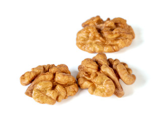 Walnut kernel isolated on white background. Food.