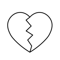 Broken heart icon. Simple flat vector illustration