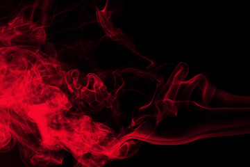 Fire of red smoke abstract on black background, darkness concept
