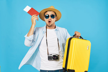 tourist with backpack and map