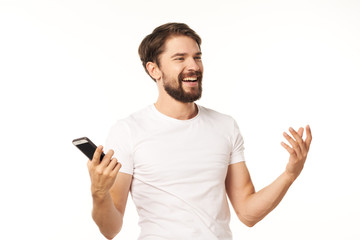 young man with mobile phone