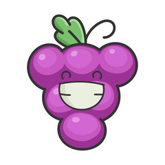happy cheerful grape cartoon character icon