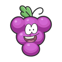 happy cheerful grape cartoon character icon
