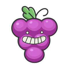 happy cheerful grape cartoon character icon