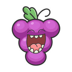 happy cheerful grape cartoon character icon