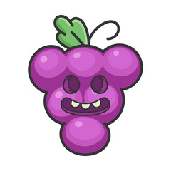 happy cheerful grape cartoon character icon
