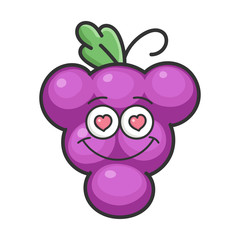 happy cheerful grape cartoon character icon