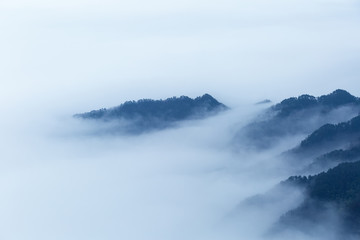 misty landscape of mount lu